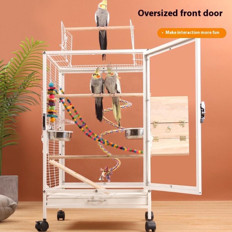 Gallery Detail: Birdcage Parrot Cage White And Black Full Mesh Surface Acrylic