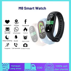 M8 Smart Watch dengan Fitur Cardiograph, Mileage, Facebook, Calorie, Sleep Monitoring, Health, Alarm Clock, Treadmill, Call Reminder, dan Shake Photos