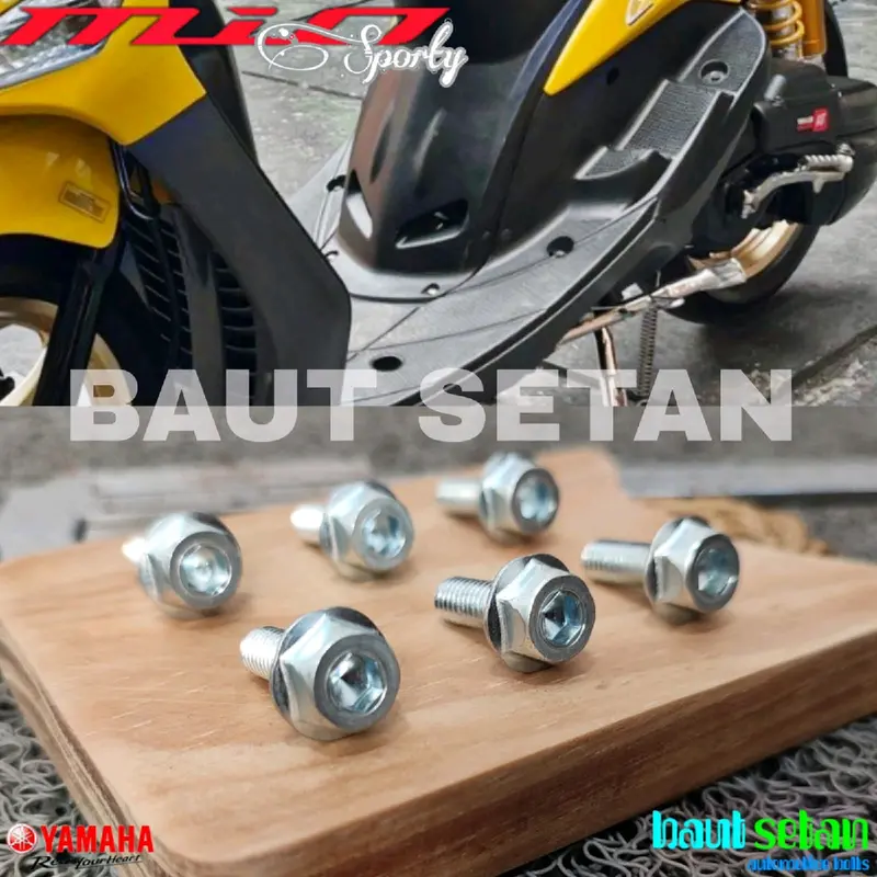 Baut dua kunci Dek/Pijakan kaki Mio Smile/Sporty 3