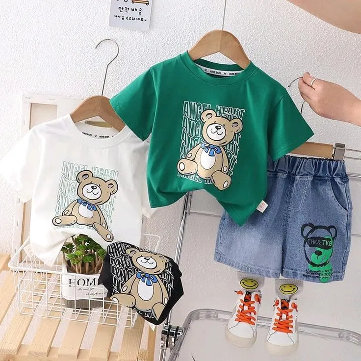 SETELAN ANAK PRINTING JEANS /SETELAN ANAK ANAK PREMIUM/SET ANAK UMUR 3-5 TAHUN  FULL PRINTING MOTIF JEANS
