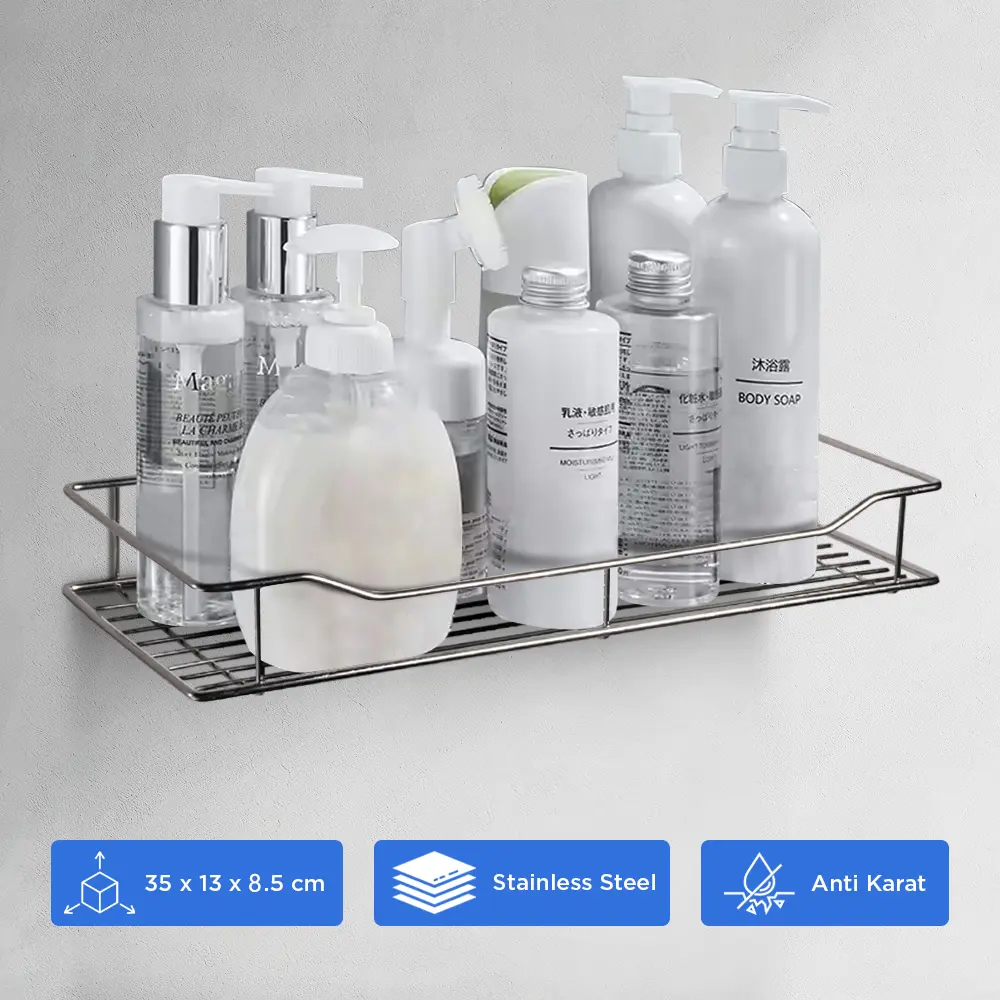 Mutiara Mall - Rak Gantung Kamar Mandi | Organizer Stainless Steel | Bathroom Storage Rack