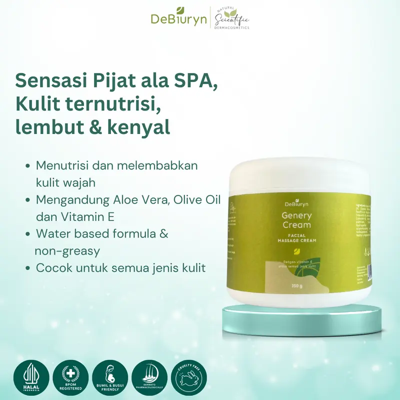 DeBiuryn Genery Cream 350g Facial Massage Cream - Krim Perawatan Facial Pijat Wajah 1