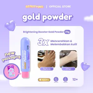BeautyInu Brightening Booster Gold Powder 25gr - Promo Pemutih Badan 3X Mencerahkan & Melembabkan Kulit, Formula Alami, Kemasan 25gr, Cocok untuk Rutinitas Perawatan Kulit