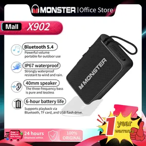 Monster [COD] Speaker Bluetooth Tahan Air Monster X902 Volume Besar dan Bass Dalam, Speaker Bluetooth Mini Portabel X902 Monster Speaker Bluetooth Luar Ruangan Tahan Air IPX5 Wireless