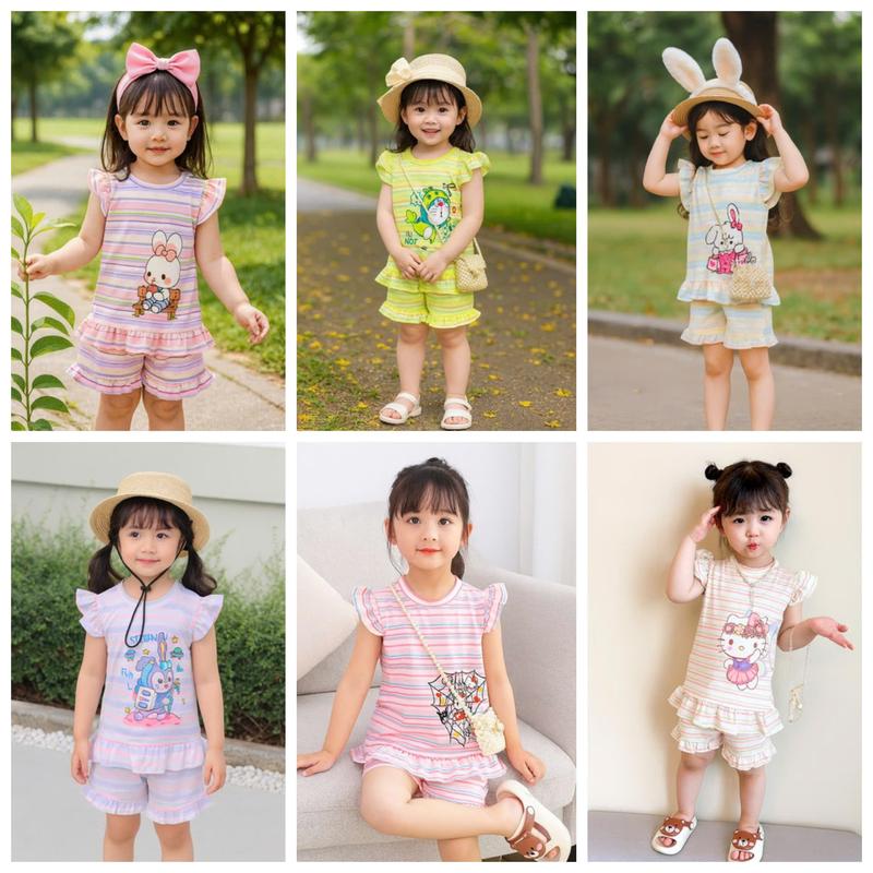 Minkoj -115dx Bộ ngắn tay nhún bèo cánh tiên bèo quần bé từ 7-30kg chất thun lạnh 3D co dãn mềm mịn thoáng mát cho bé mặc đi học hay đi chơi đều xinh bé tròn hay cao mom trừ hao 1 size nhen đang được miễn ship đến tận nhà ạ!