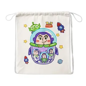 Disney Pixar Toy Story Tas Serut Kanvas Broken White 30Cm x 40Cm Lucu Bisa Custom Printing Gambar Tahan Lama Cocok Untuk Travel Dan Belanja