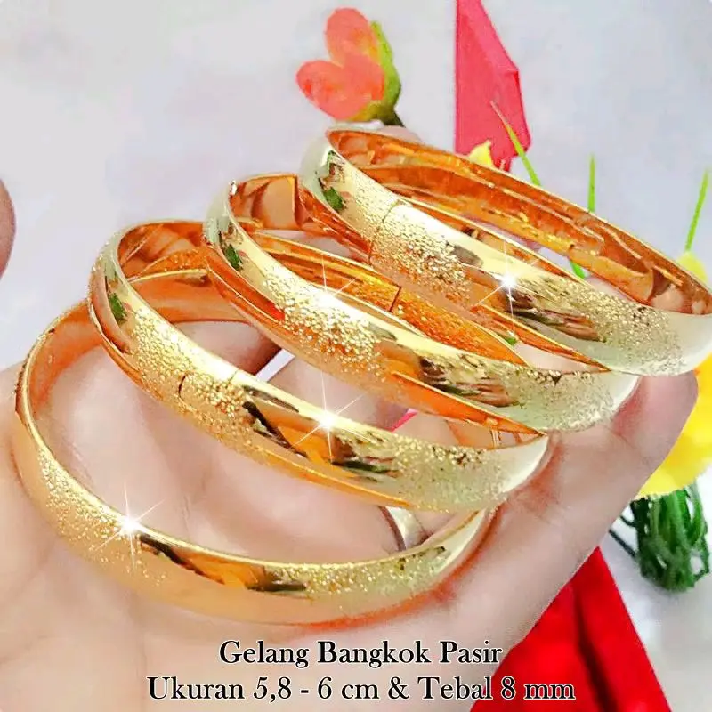 (BELI SATU PRODUK APAPUN GRATIS SATU PRODUK)) 1 PCS GELANG BANGKOK PASIR MOTIF EMAS 24K