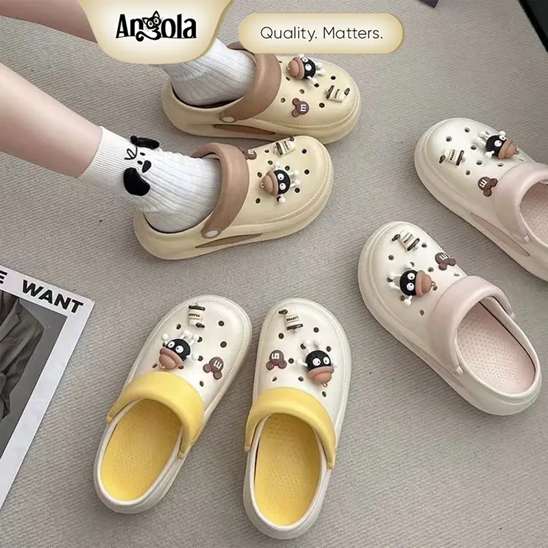 ANGOLA Sepatu Sandal Wedges 6CM H28A Sepatu Sendal Fuji Lucu/Sandal Wanita Kekinian/Sendal Baim 1