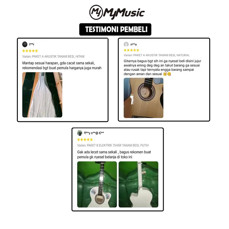 MyMusic Gitar Akustik Elektrik Seri MY-TB 52 Gitar Pemula Tanam Besi 4