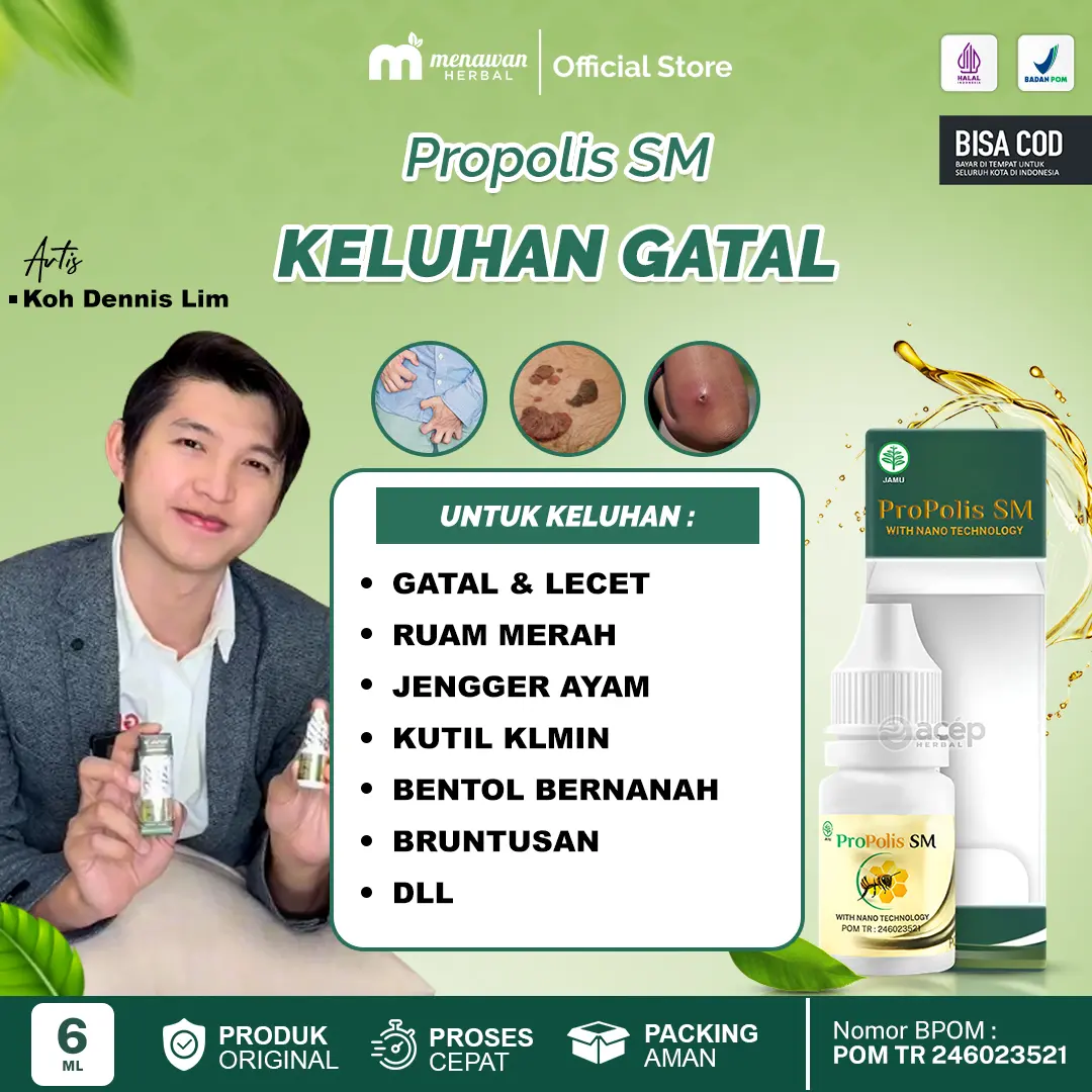 Propolis SM Untuk Gatal & Lecet Pria Wanita Sudah Bpom & Halal MUI