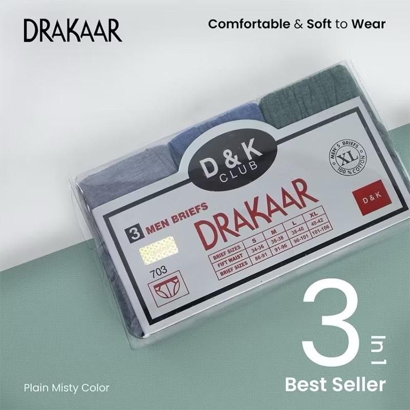 Celana Dalam Pria Drakaar 703 Bahan Katun Super Lembut Karet Anti Gatal  Cowok Segi tiga CD Pria [1 Box isi 3 Pcs] Nyaman Dewasa 5