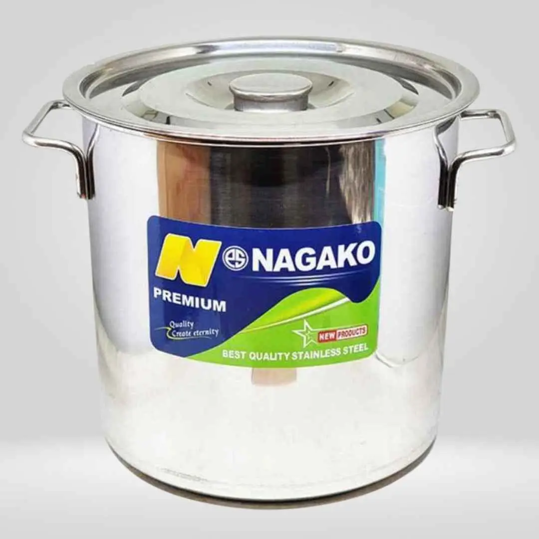 Panci JUMBO Stock Pot Nagako Stainless Tebal Premium Tutup | Panci Tong Rebus Mie Besar Dapur Steel Stenlis Kitchenware Kuah