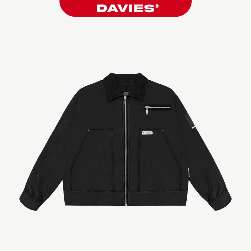 Áo khoác croptop nữ nam DAVIES dù Protex chống nước thiết kế đường cắt ấn tượng Ticke Classy Jacket local brand| D35-AK4