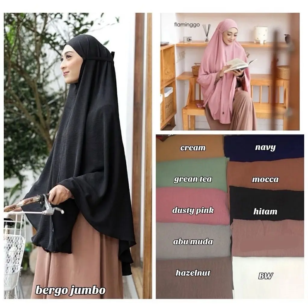 Kerudung Bergo Jumbo Cringkel Xxl Airflow 100x125