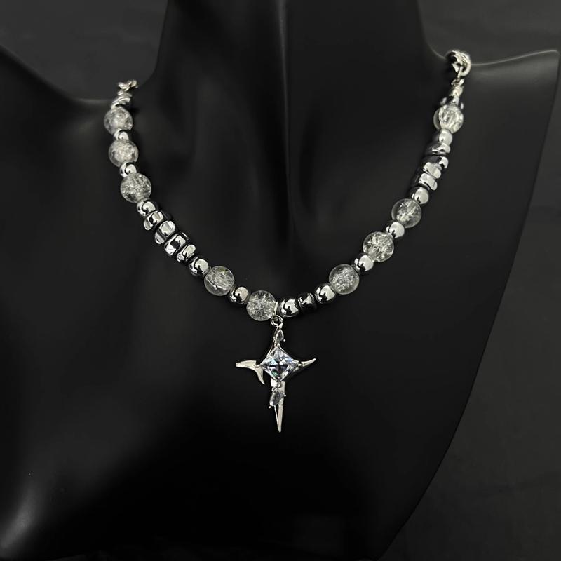 Vòng Cổ Chữ Thập Đính Cườm, Dành Cho Nam Và Nữ, Phong Cách Hip Hop, Xu Hướng Cổ Điển Dây Chuyền Xương Đòn