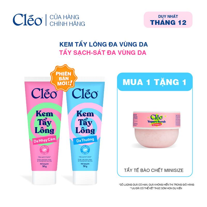  Kem Tẩy Lông Nách Tẩy Lông Tay Chân Cleo Tẩy Lông Sạch Sát Không Kích Ứng 50g 
