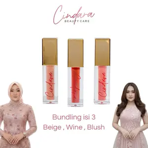 [BUNDLING ISI 3] Lip Cream Staymatte Cindara Paket Hemat 3 Shade Beige Blush Wine Lipstik Matte Tahan Lama