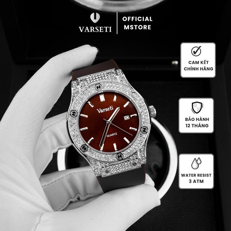 ĐỘC QUYỀN HÙNG LUXURY M129 - Đồng Hồ Nam Varseti Phiên Bản Đính Đá Cao Cấp Thời Trang Sang Trọng