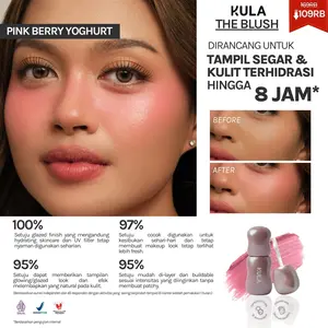 KULA - The Blush Shade Pink Berry Yoghurt | Blush On Liquid Blush Ringan Mudah Diratakan Tahan Lama Cream Blush Dewy Finish