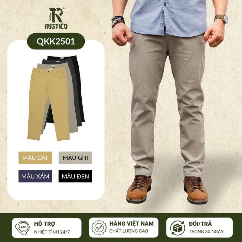  Quần Kaki Nam The Rustico QKK2501 cao cấp Quần Kaki Nam Chất Cotton Co Giãn Mềm Mịn Menswear Pants Bảo Hành 30 Ngày 
