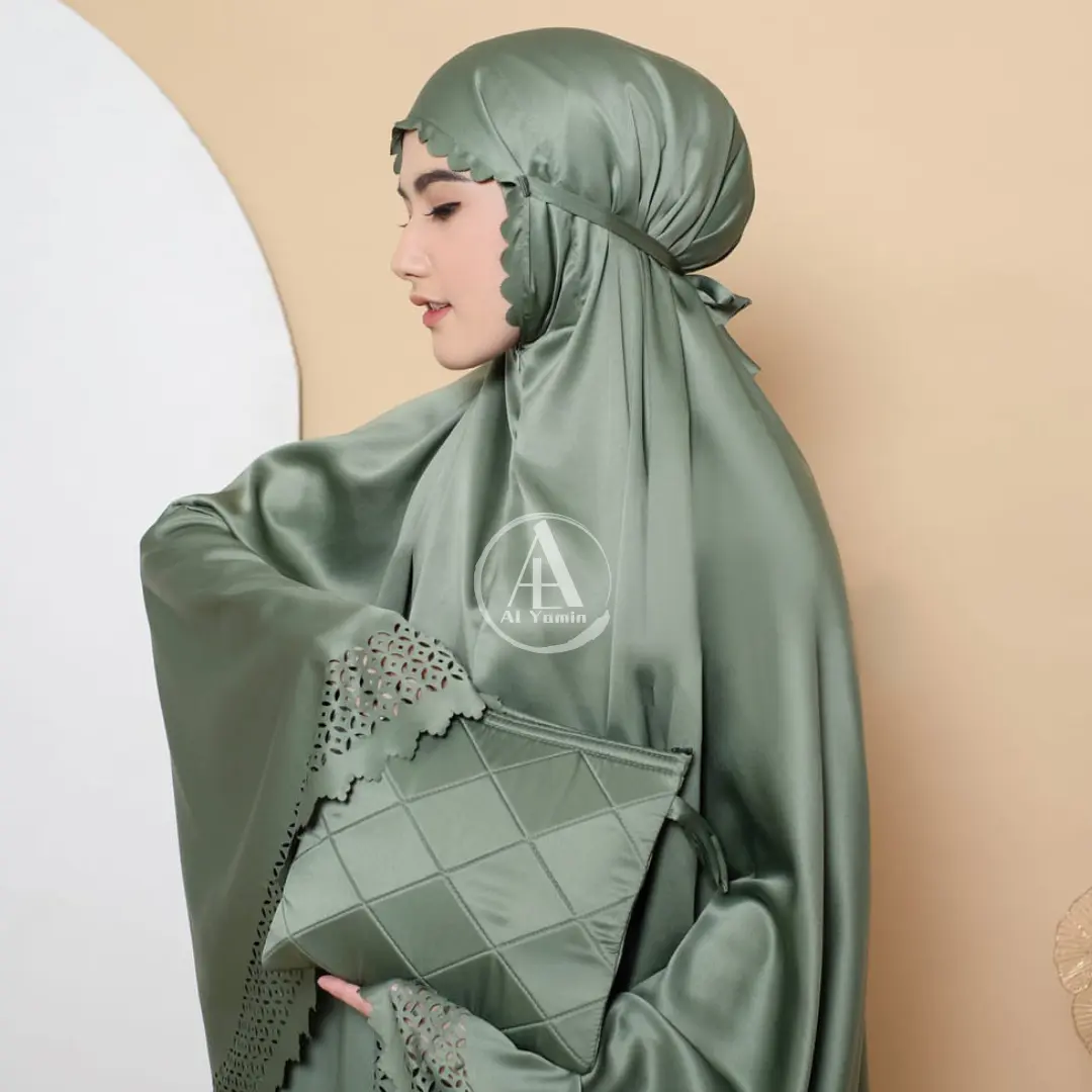 AL YAMIN | Mukena Dewasa Silk Premium 2in1 Laser Cut Mewah Terbaru