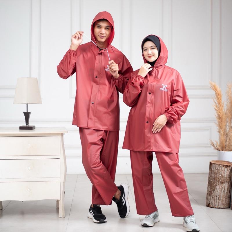 (PAKET HEMAT COUPLE) BELI 2 JAS HUJAN COUPLE Lebih Hemat Terbaik Pria Wanita Bahan Tebal Elastis Anti Rembes 5