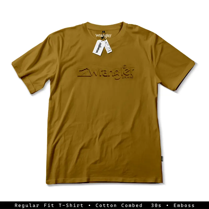 Baju Kaos Wrangler Motif Timbul Emboss Premium Quality Katun Combed Baju Oblong Pria 3