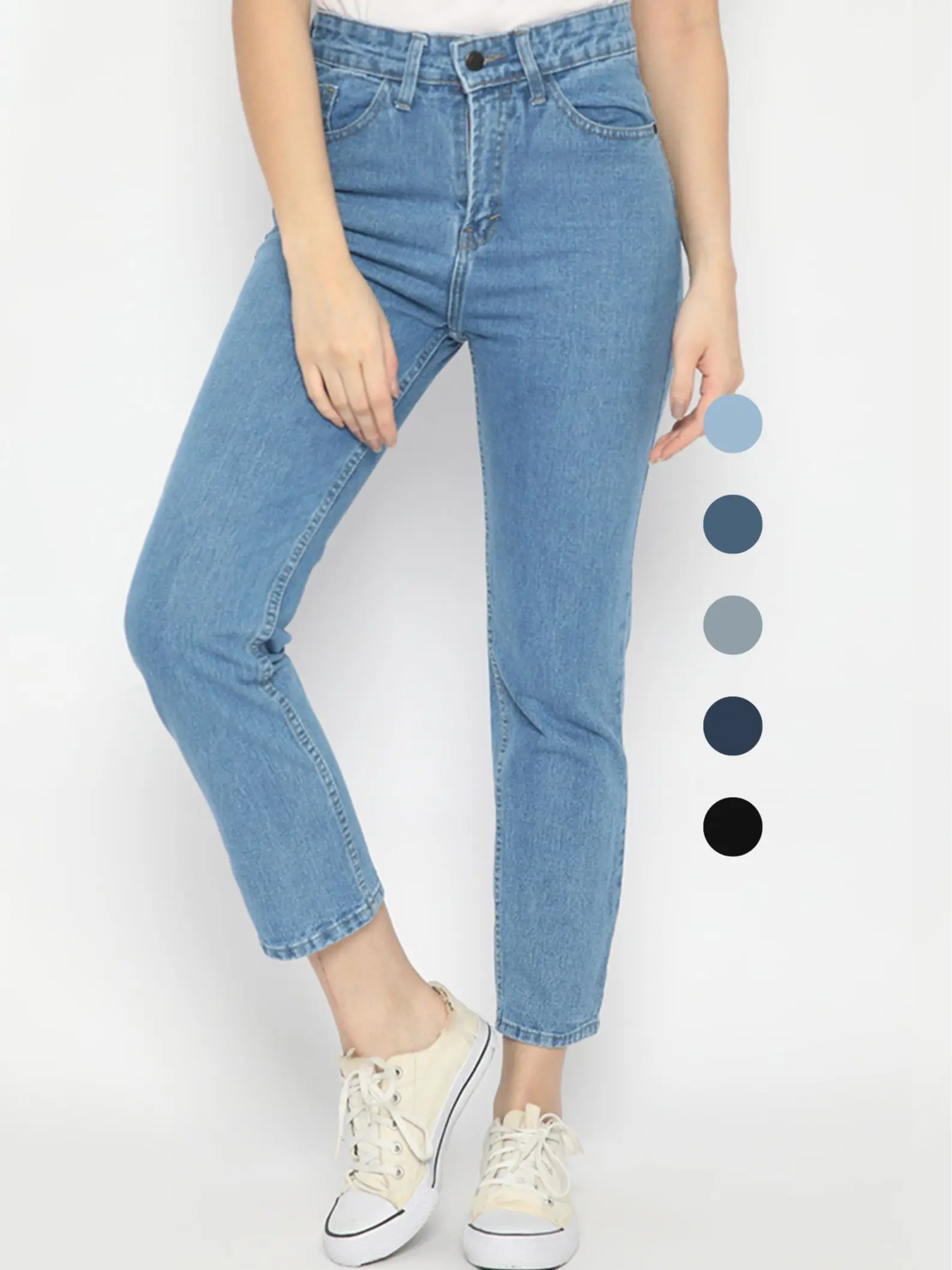 Celana Boyfriend Highwaist Jeans NUBER FIREWEED Panjang Dewasa Denim