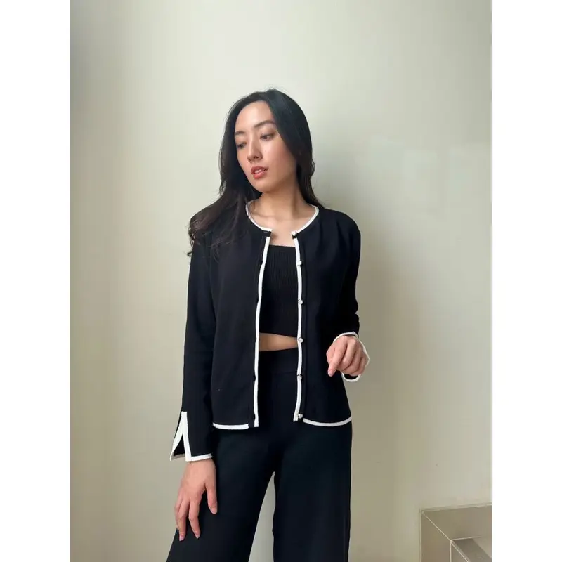 Kevia Cardigan Top Knitwear Baju  Atasan Outer Rajut wanita Sweater  Basic Crop lengan panjang Oversize 8
