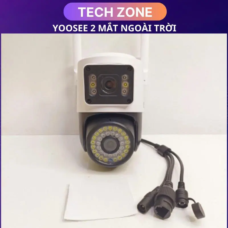 [PHIÊN BẢN ĐẶC BIỆT] Camera wifi 2 mắt ngoài trời KỲ LÂN có loa đàm thoại 2 chiều , có màu ban đêm , cảnh báo chụp ảnh gửi về máy , xoay 360 độ , có đèn LED cảnh báo 2