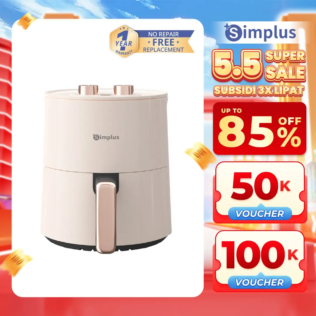 【GUNCANG 5.5 SUBSIDI 3X LIPAT】SIMPLUS (COD) Air Fryer Low Watt 650W Kapasitas 4L/ Penggorengan Tanpa Minyak Peralatan Multifungsi Bergaransi Satu Tahun KQZG007
