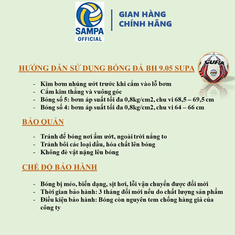 Qủa Bóng Đá  SUPA  BH 9.05 Khâu Tay Chuyên dụng dành riêng cho sân nhân tạo Thi Đấu 5