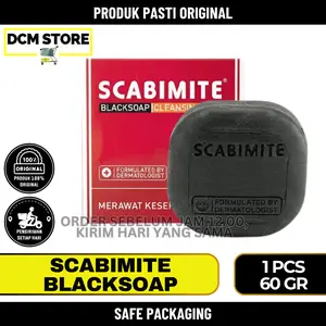 Scabimite Blacksoap 1 Pcs 60 Gr Paket Usaha Super Hemat Melindungi Kulit Dari Kuman Dan Bakteri Serta Melembabkan Kulit Gatal-Gatal Pada Kulit Dan Masalah Kulit Lainnya Sabun Hitam Arang
