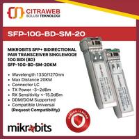 Gambar Mikrobits SFP+ Transceiver SFP-10G-BD-SM-20KM dari Citraweb Kab. Sleman 1 Tokopedia