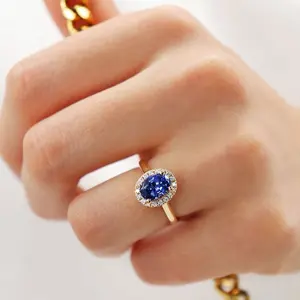 Cincin Emas 8k Blue Diamond Series - Supermase
