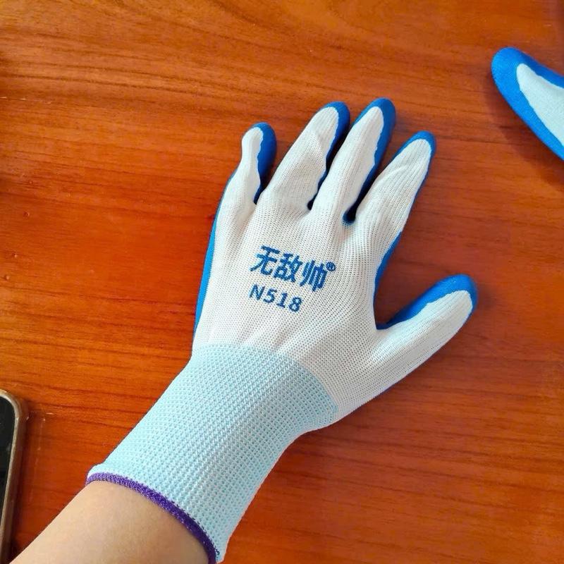 Combo 12 đôi gang sơn xanh, găng tay phủ sơn xanh 518, gang tay bảo hộ lao động…