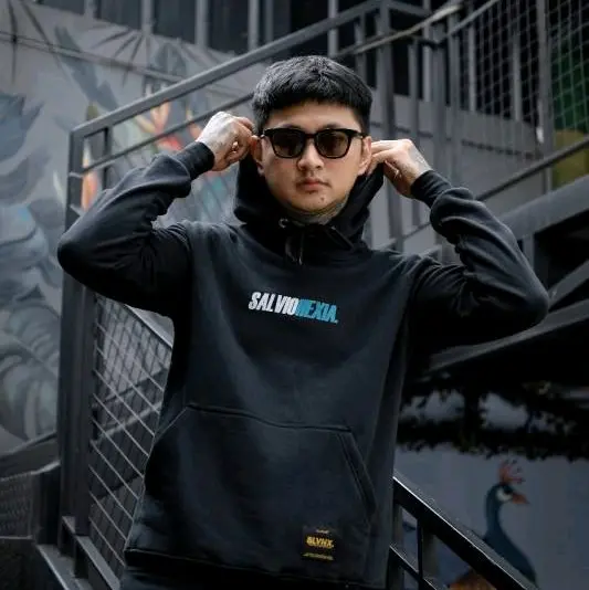 Salvio Hexia Suiter Hitam/Putih/Abu untuk Pria - Hoodie