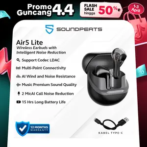 SoundPEATS Air5 Lite Wireless Earbuds with Intelligent Noise Reduction