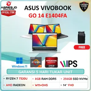 ASUS VIVOBOOK GO 14 E1404FA RYZEN 3 7320 8GB 256GB W11+OHS+M365B 14" FHD VIPS