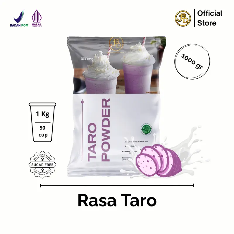 Bubuk minuman Premium Varian Smoothies Rasa Taro 1Kg || Jakarta Bubble Drink Powder || Cincau Boba Jelly Susu 0