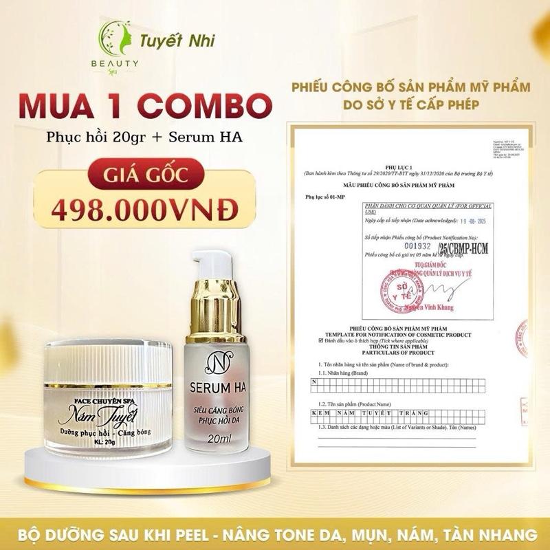 Combo Dưỡng Nám Tuyết 20G + Serum Ha - Sau Khi Peel - Nám Sạm Tàn Nhang Làm nâng tone da Skincare