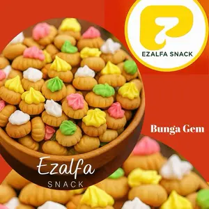 Snack Bunga Gem Roti Kembang Gula 1 Kg. Cemilan Makanan Ringan Snack Camilan Kembang Gula Manis Food Cookies Biskuit Jajanan Susu