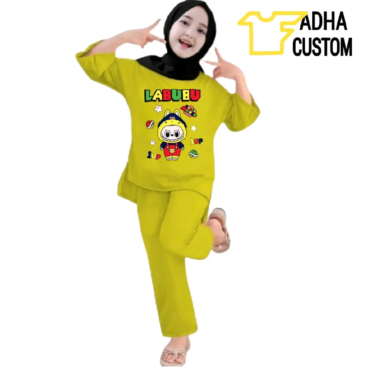 Termurah Setelan Anak Wanita Labubu Usia 3-12Tahun Fashion
