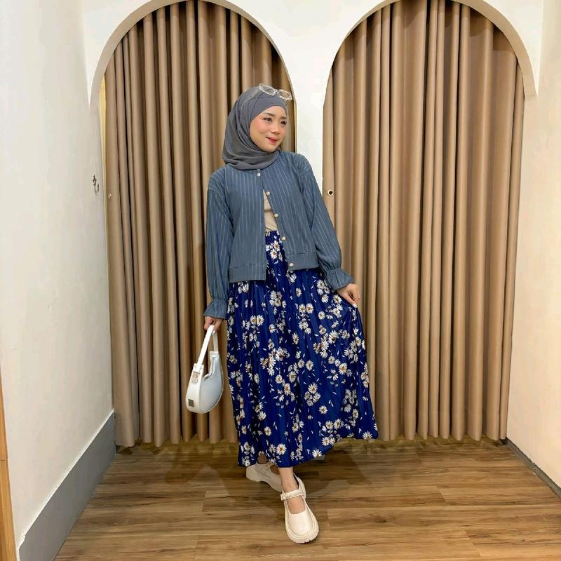 Violine store - ONESET SETELAN WANITA SETELAN ROK PANJANG CEWE KEKINIAN CARDI KNIT HORNET PREMIUM & ROK PLISKET MOTIF BUNGA ONESET LUCU KOREAN OUTFIT STYLE KEKINIAN REMAJA OUTFIT HEALING MURAH KEKINIAN  ONESET CAKEP WANITA MASA KINI STYLE 2025 2