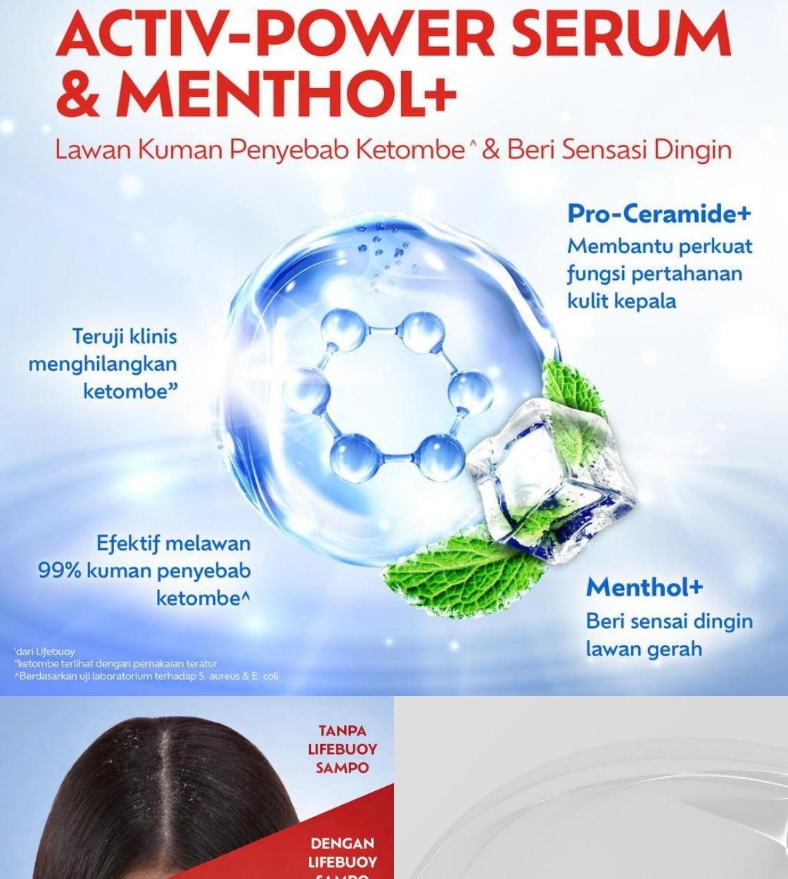 Lifebuoy Shampoo Anti Ketombe Menthol Dingin 340ml - Rambut Bebas Ketombe Lifebuoy Shampoo Anti Ketombe Menthol Dingin 340ml - Rambut Bebas Ketombe