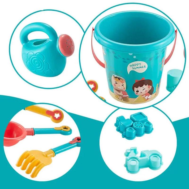 Product Introduction of 18Pcs/Set Travel Beach Toys Kids Beach Toys Set With Sand Rake Watering Can Bucket Shovels Rakes Models Play Tools 22