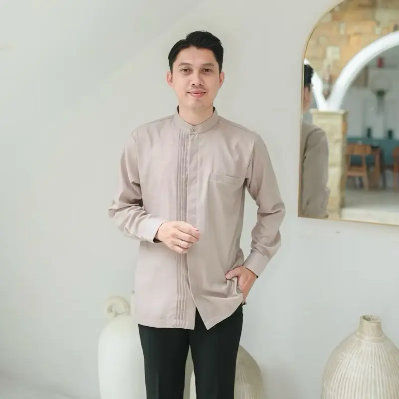 Butikchlaris Izza Baju Koko Pria Dewasa - Kemeja Koko Terlaris - Sarimbit Lebaran 2025- Koko Lengan Panjang Atasan Kemeja Kemko Kerah Shanghai Polos Couple Formal