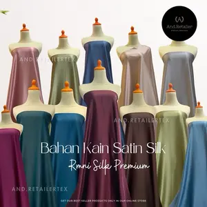 Bahan Kain Satin Silk RMNi Harga per stengah meter Bahan Dress Bahan Hijab Mukena Inner Furing Bahan silk Adem Ringan