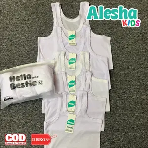 ALESHA Kaos Dalam Anak Bahan Katun Nyaman Halus Lembut Adem Singlet Anak Bisa COD