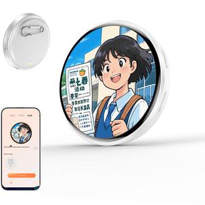 電子アニメピン、HDタッチスクリーン、デジタルフォトピクセルディスプレイ、カスタムかわいいバッジ、クリスマスギフト、ユニークな収集品